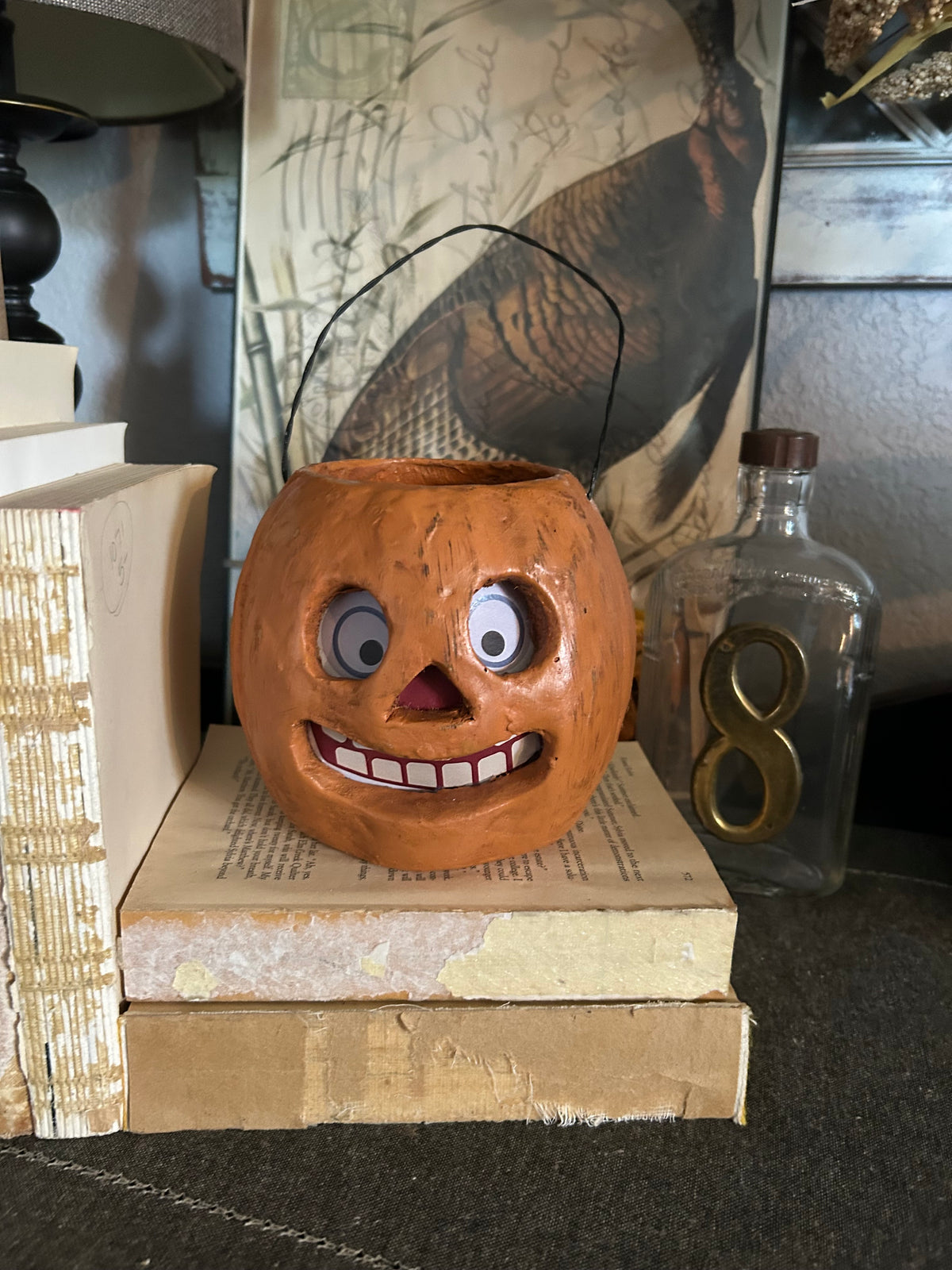 5" JACK-O-LANTERN CANDY CONTAINER W/ HANDLE