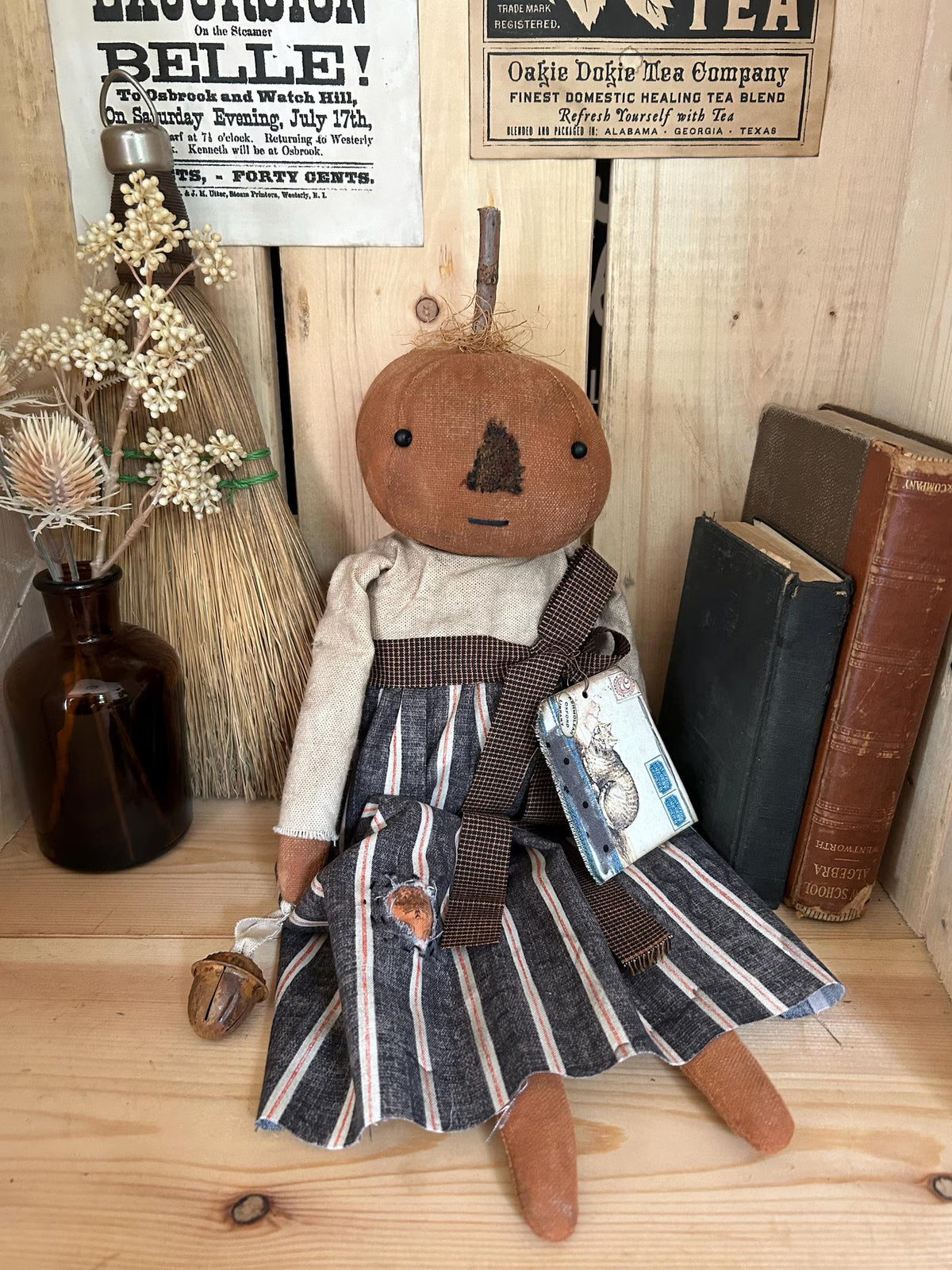 Primitive Harvest Pumpkin Doll~