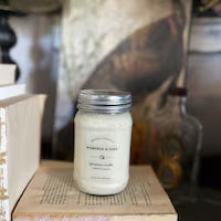Pumpkin and Pine 16 oz. Farmhouse Mason Jar Soy Candle~