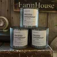 Frosted Gingersnap Wood Wick 10 oz. Soy Candle~