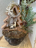 Antique Christmas Winter Centerpiece with Deer~